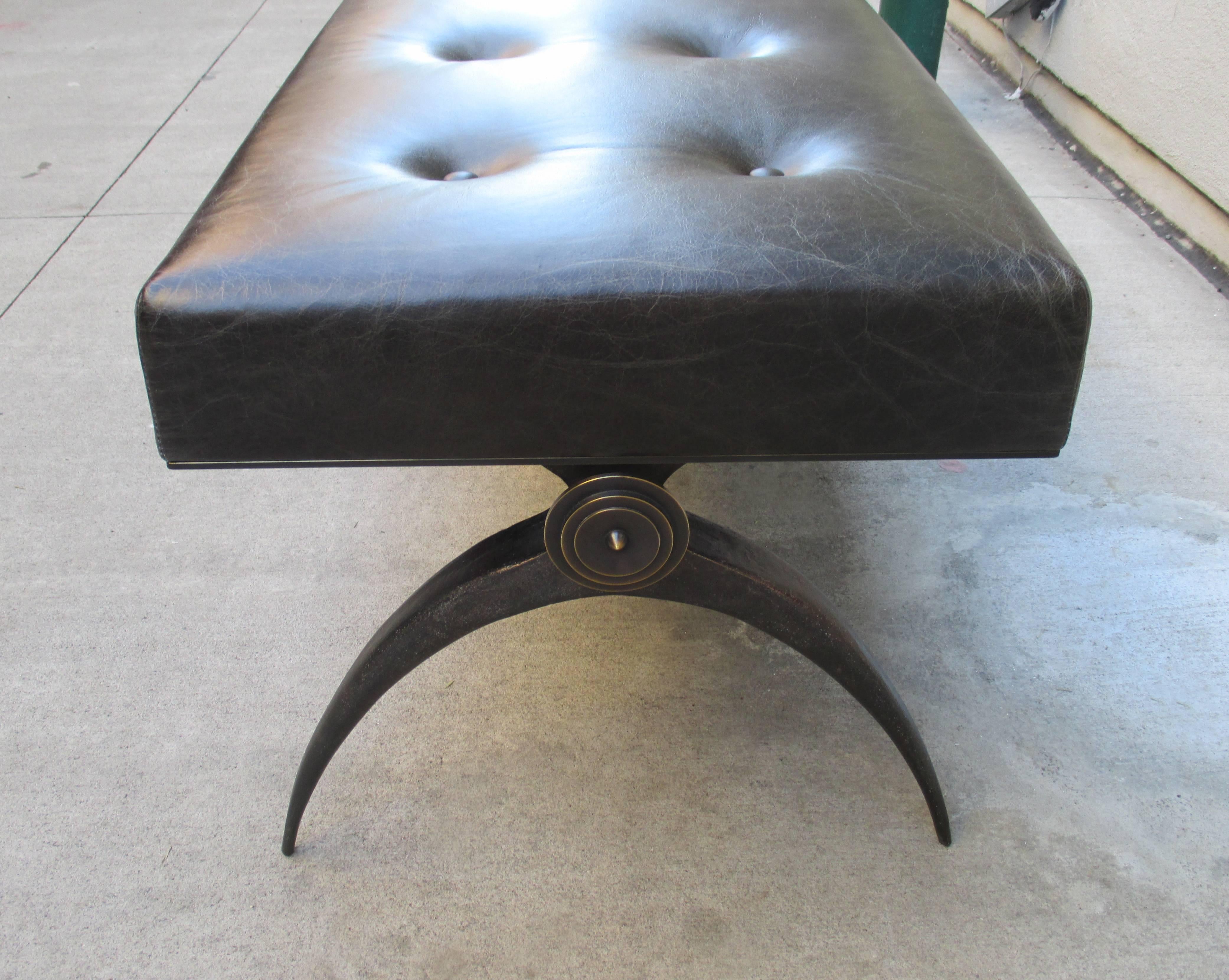 American Fine Modernist Bench in Solid Bronze