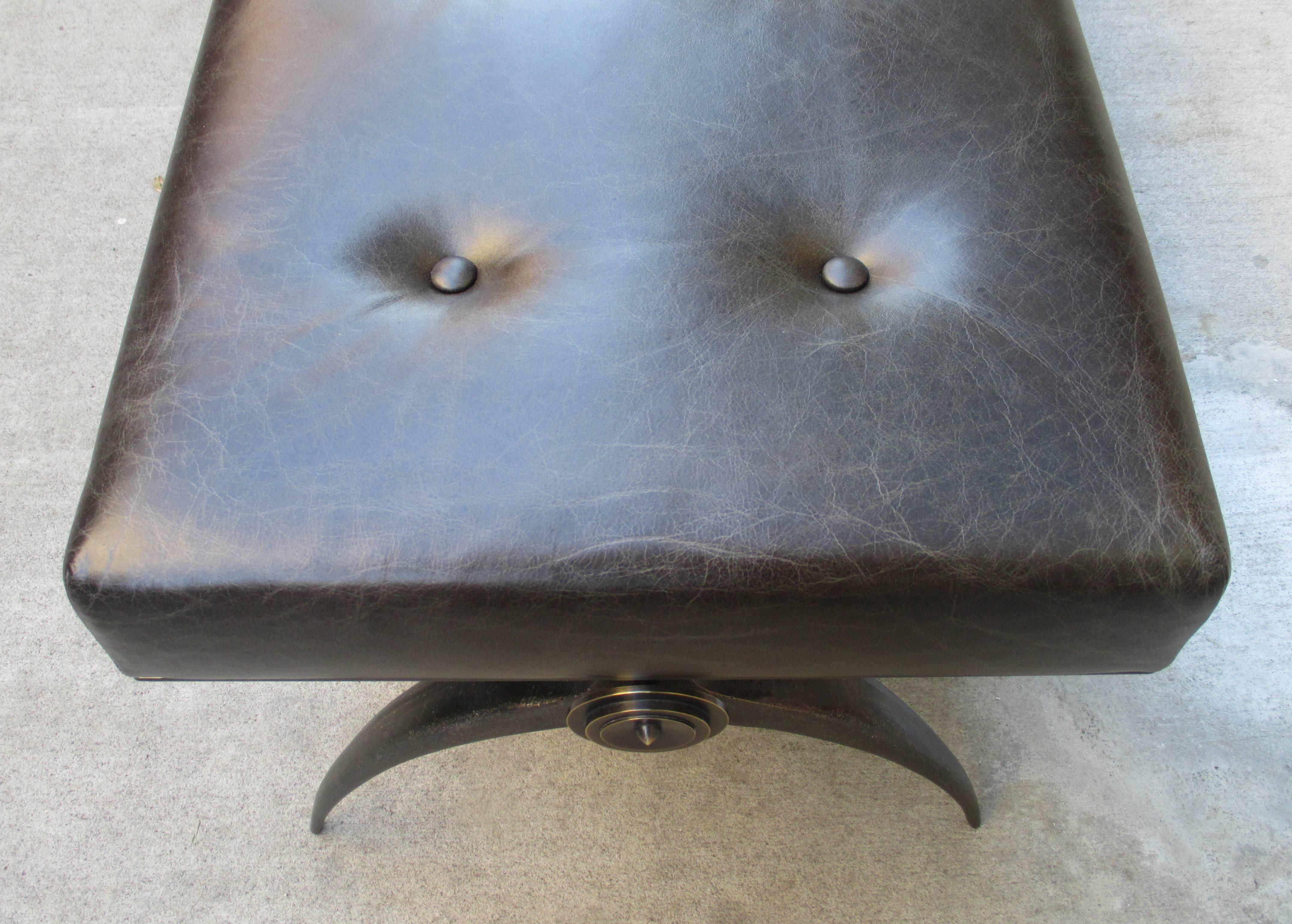 Patinated Fine Modernist Bench in Solid Bronze