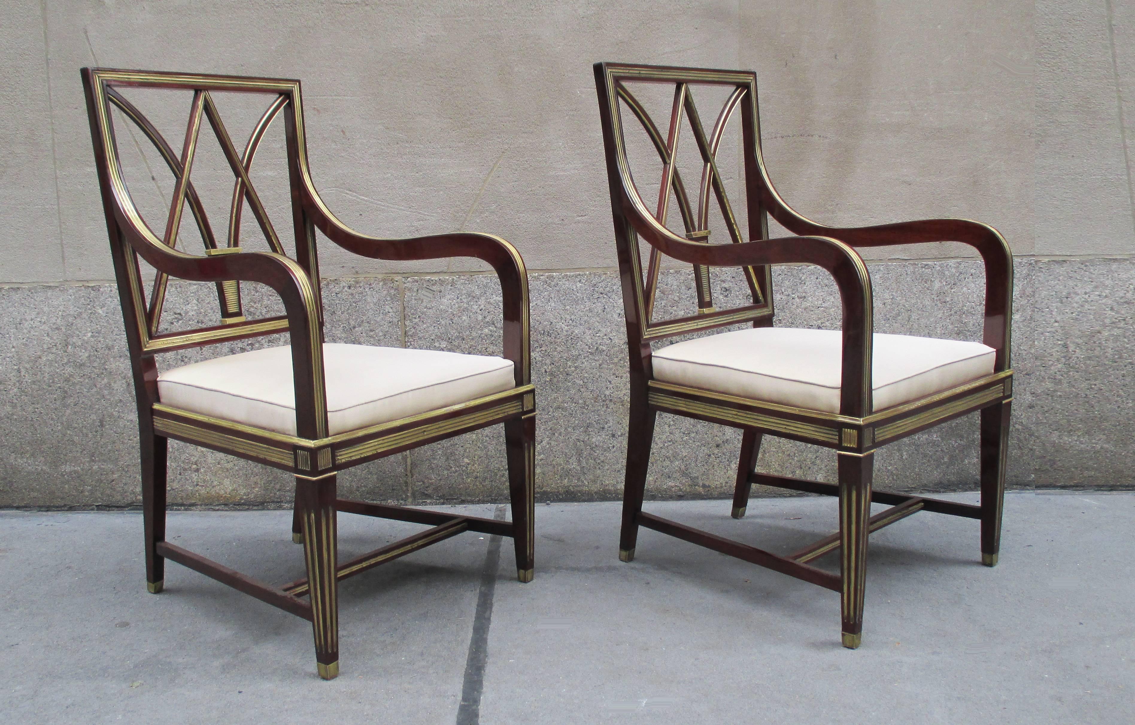 Inlay Very Fine Pair of Neoclassical Armchairs