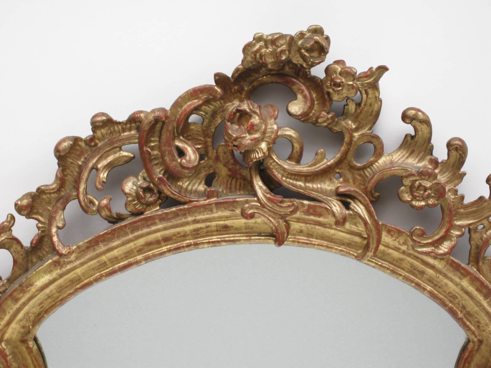 German Fine Pair of Baroque Giltwood Mirrors For Sale