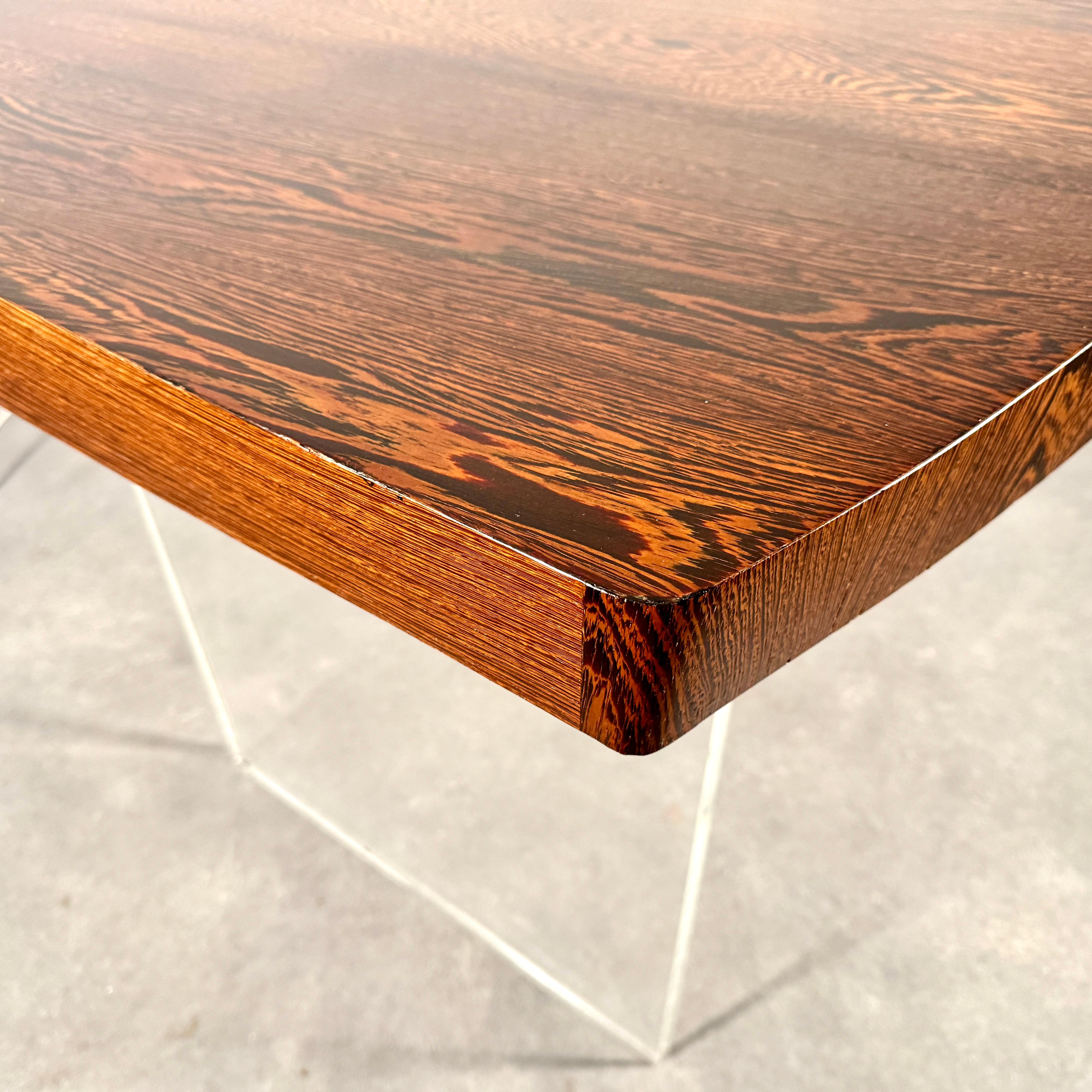 Acrylic Lucite Charles Hollis Jones 'O' chair with wengé top desk For Sale