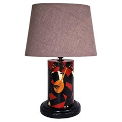 Original Art Deco table lamp with jazz band motif; Hugo Schreiber