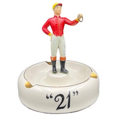 Rare 1930s Art Deco 21 Club Jockey Equestrian Catchall or Smoking Ashtray