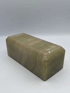 Topes para puertas o pisapapeles de estilo Art Déco, de ónix y calcita con bandas, de alrededor de la década de 1930
