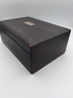 1920's Dark Wood with Milk Glass Interior Humidor / Smoking Box