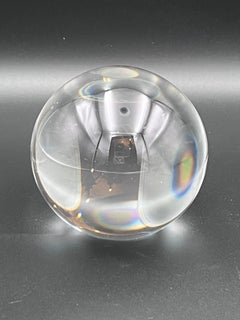 Massiver, polierter, klarer Kristallkugel-Briefbeschwerer – dekoratives Schreibtisch-Ornament