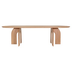 Table de salle à manger Hana : harmonie minimaliste en chêne et courbes