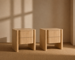 Pair of Naomi Nightstands – Contemporary Walnut Bedside Tables