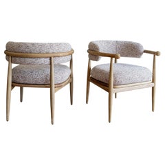 Pair of SS1 Armchairs: Curved Ash Wood and Premium Upholstery