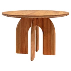 Hana II Round Dining Table – Solid Acacia and Oak Wood Sculptural Dining Table