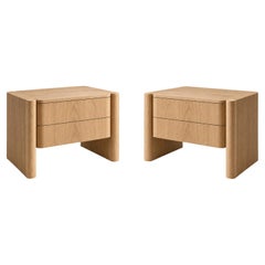 Pair of Naomi XL Nightstands – Contemporary Oak Bedside Tables