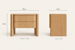 Pair of Naomi XL Nightstands – Contemporary Oak Bedside Tables