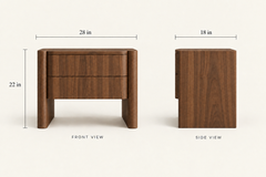 Pair of Naomi XL Nightstands – Contemporary Walnut Bedside Tables
