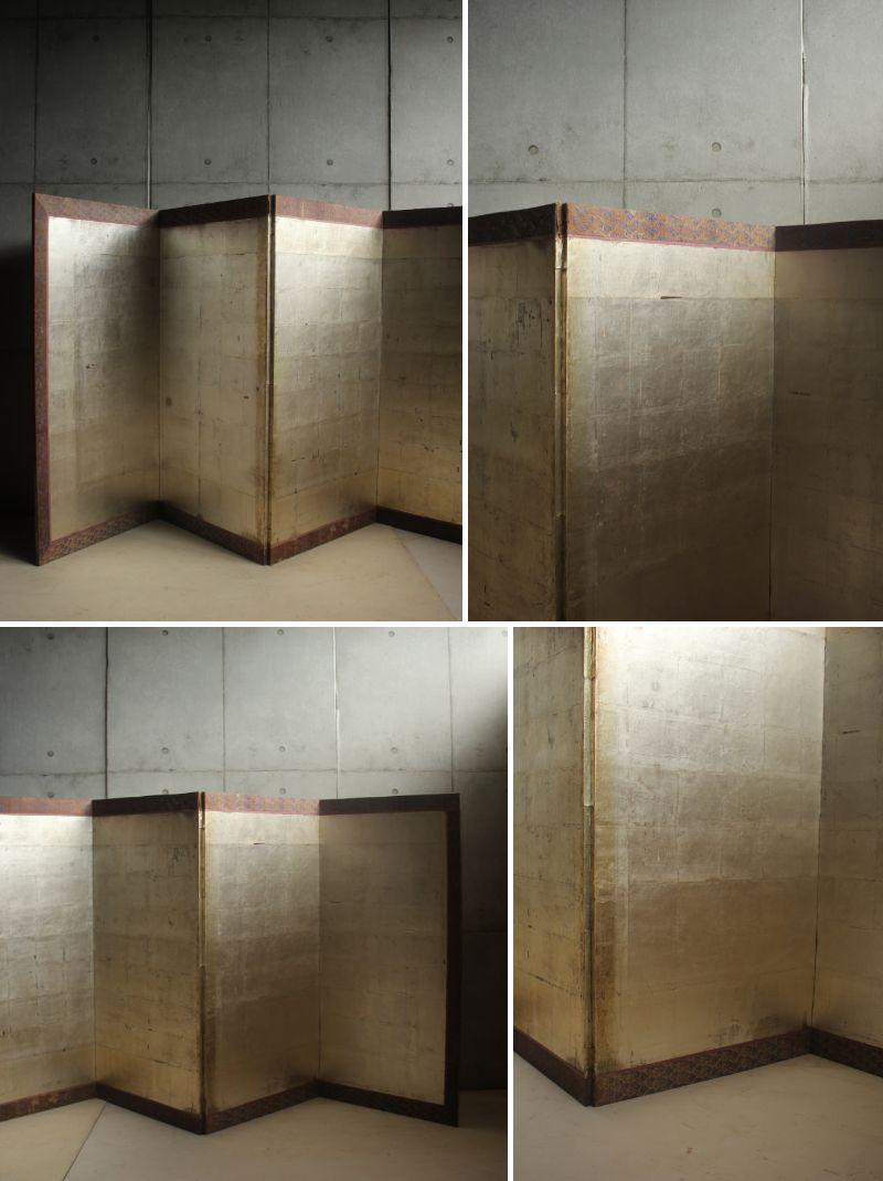 Antigüedades japonesas Pantalla de plata, Byobu de 6 paneles en venta 9