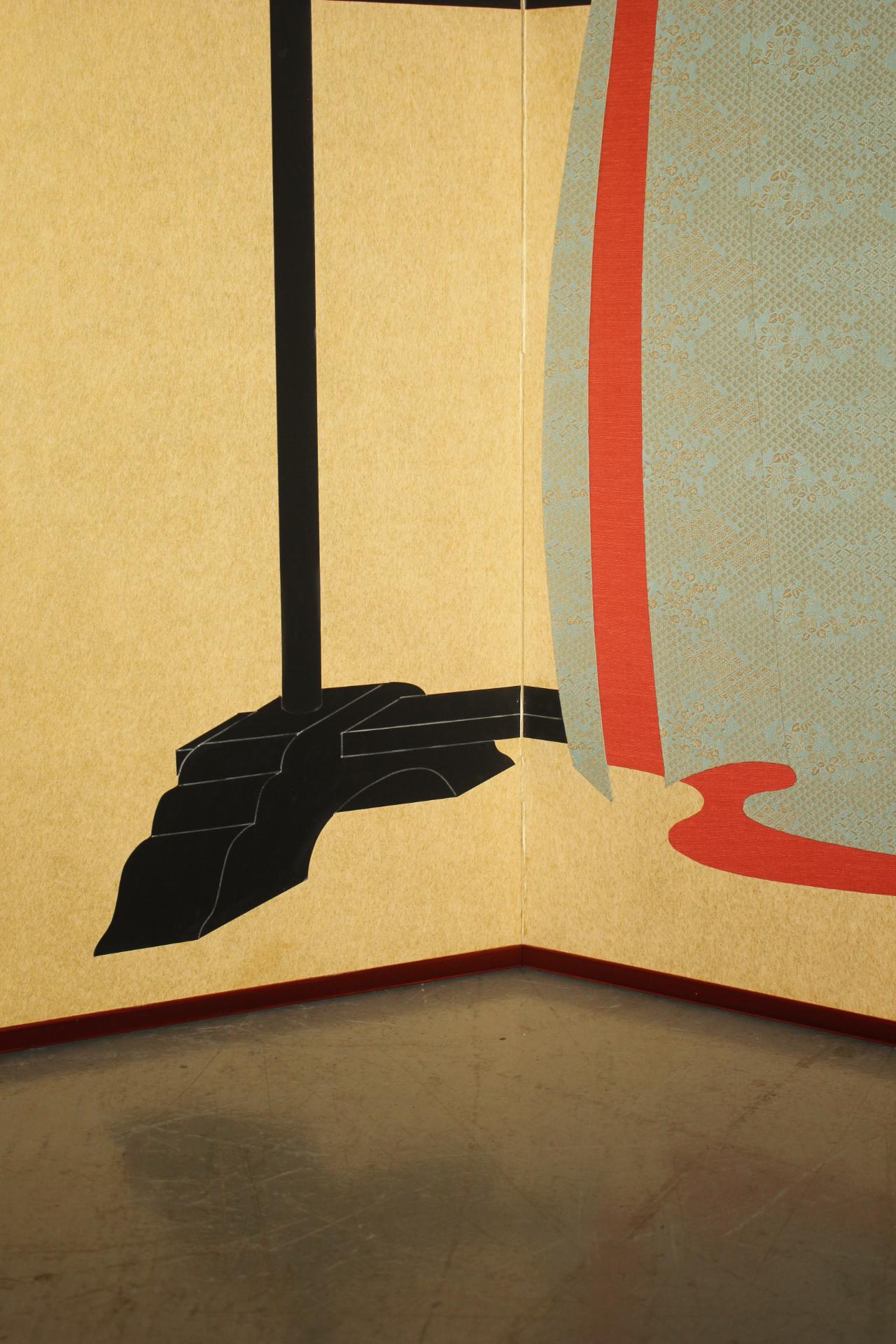 B32 Old Japanese 6panels, paper, folding Screen Dagasode 誰が袖 Byobu Kimono For Sale 7