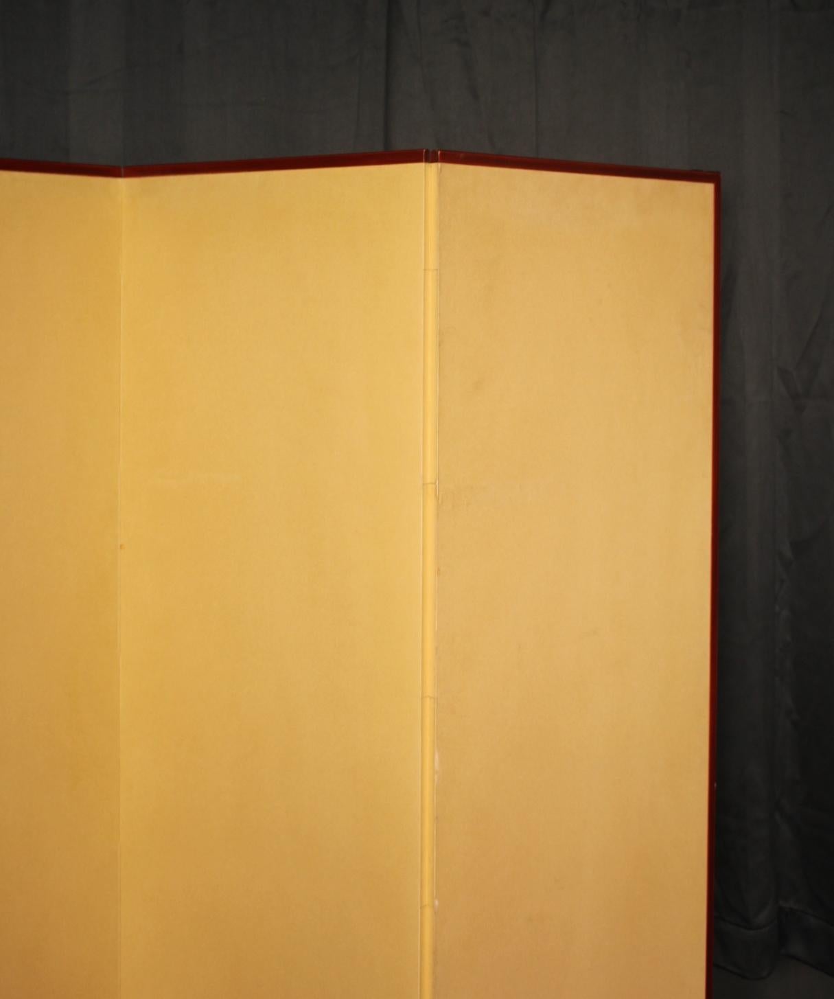 B32 Old Japanese 6panels, paper, folding Screen Dagasode 誰が袖 Byobu Kimono For Sale 15