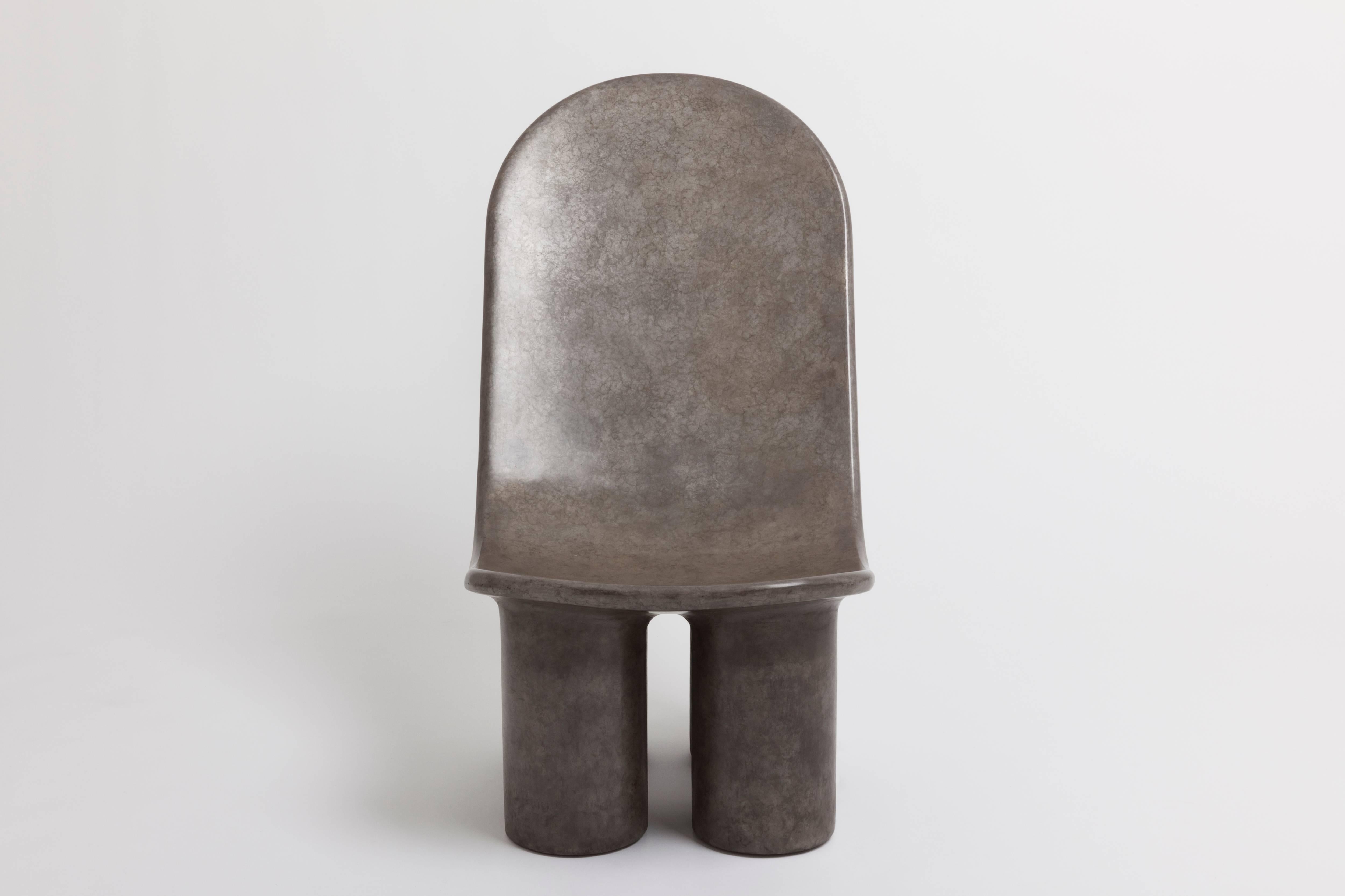 Faye Toogood [British, b. 1977]
Spoon Chair / Moon, 2016
Sand-cast bronze, silver nitrate
Measures: 39.5 x 34.25 x 22 inches
100 x 87 x 56 cm

Faye Toogood was born in the UK in 1977 and graduated with a BA in the History of Art in 1998 from Bristol