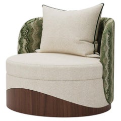 Sillón Balli de Boucé hecho a mano con base de madera ondulada por Nolita Harbour
