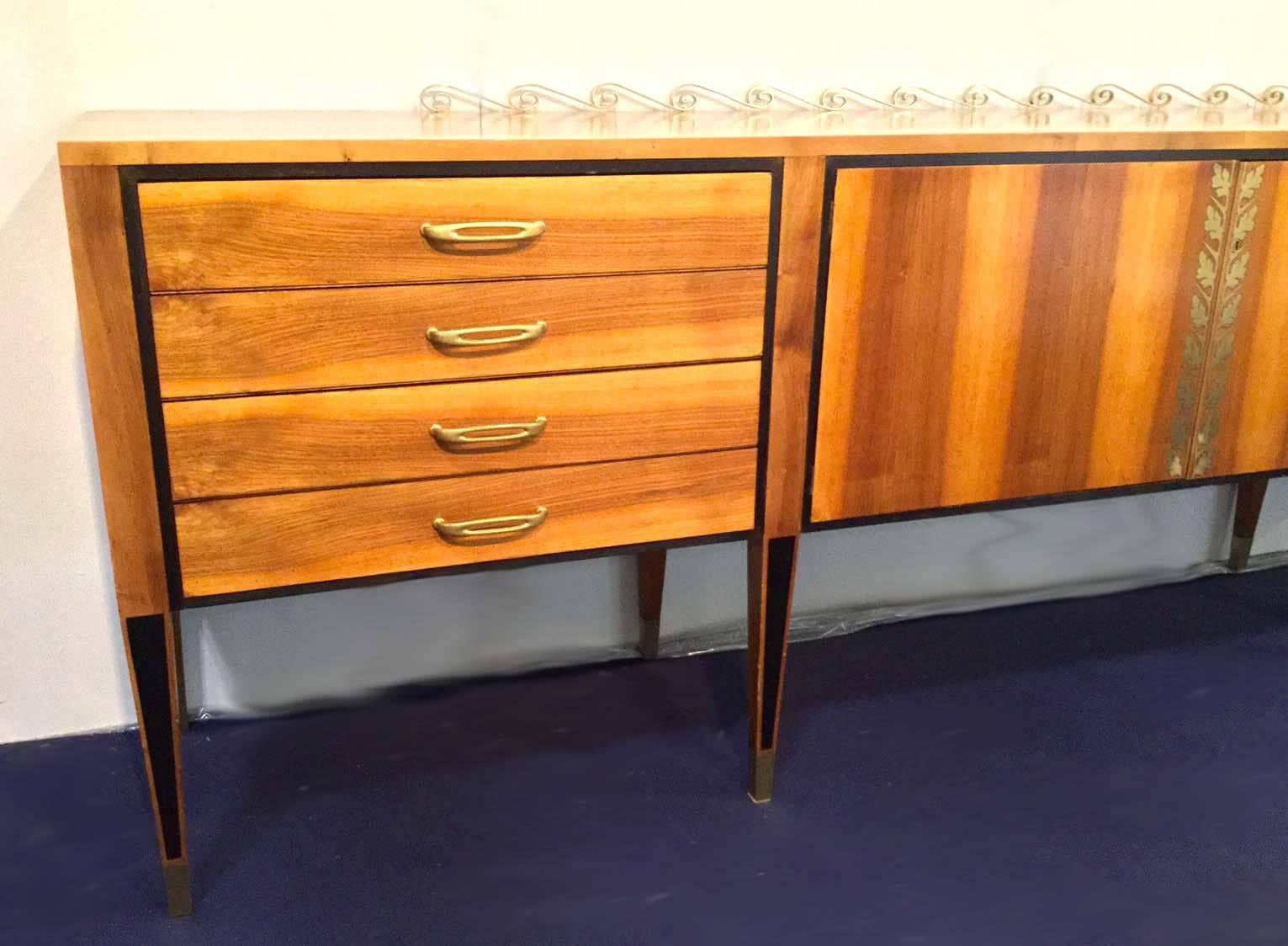 Polished Extraordinary Sideboard by Paolo Buffa, 1950  For Sale