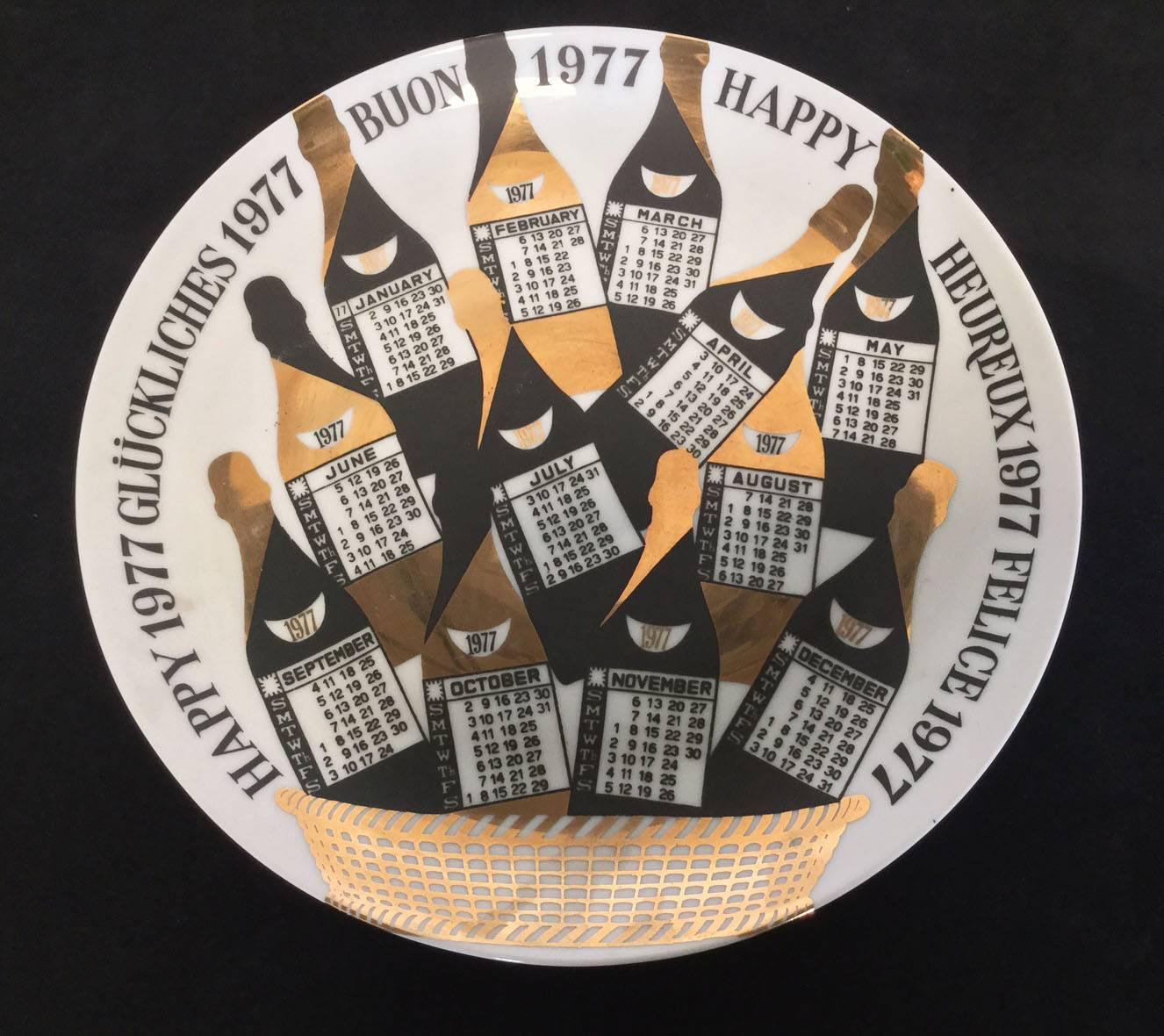 Painted Set of Ten Calendarium Plates by Piero Fornasetti