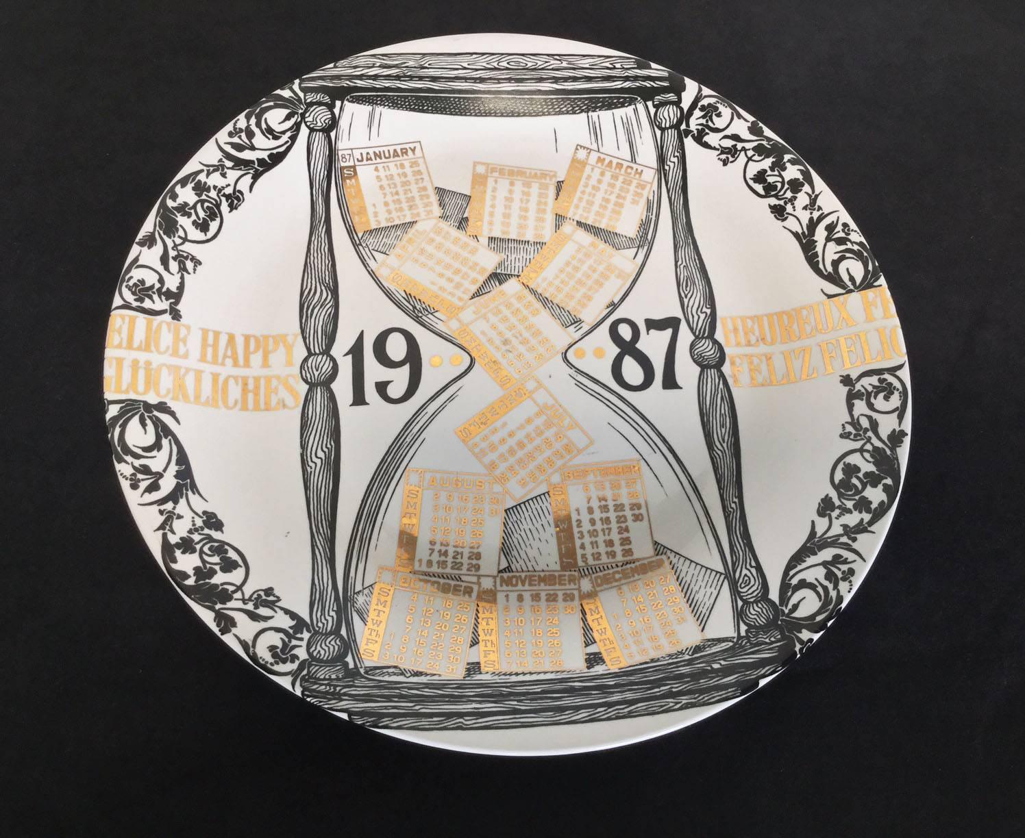 Set of Ten Calendarium Plates by Piero Fornasetti 1