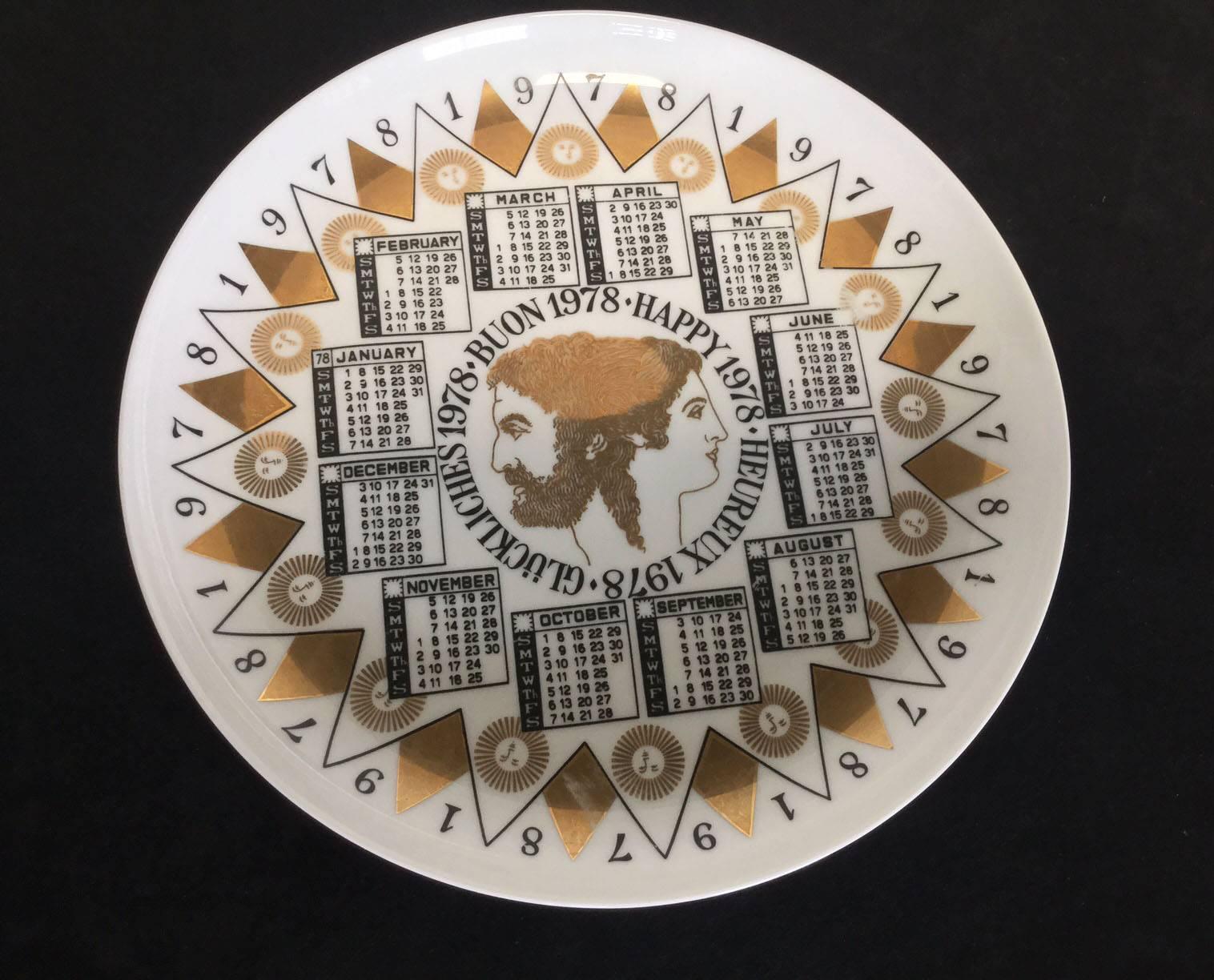 Set of Ten Calendarium Plates by Piero Fornasetti 2