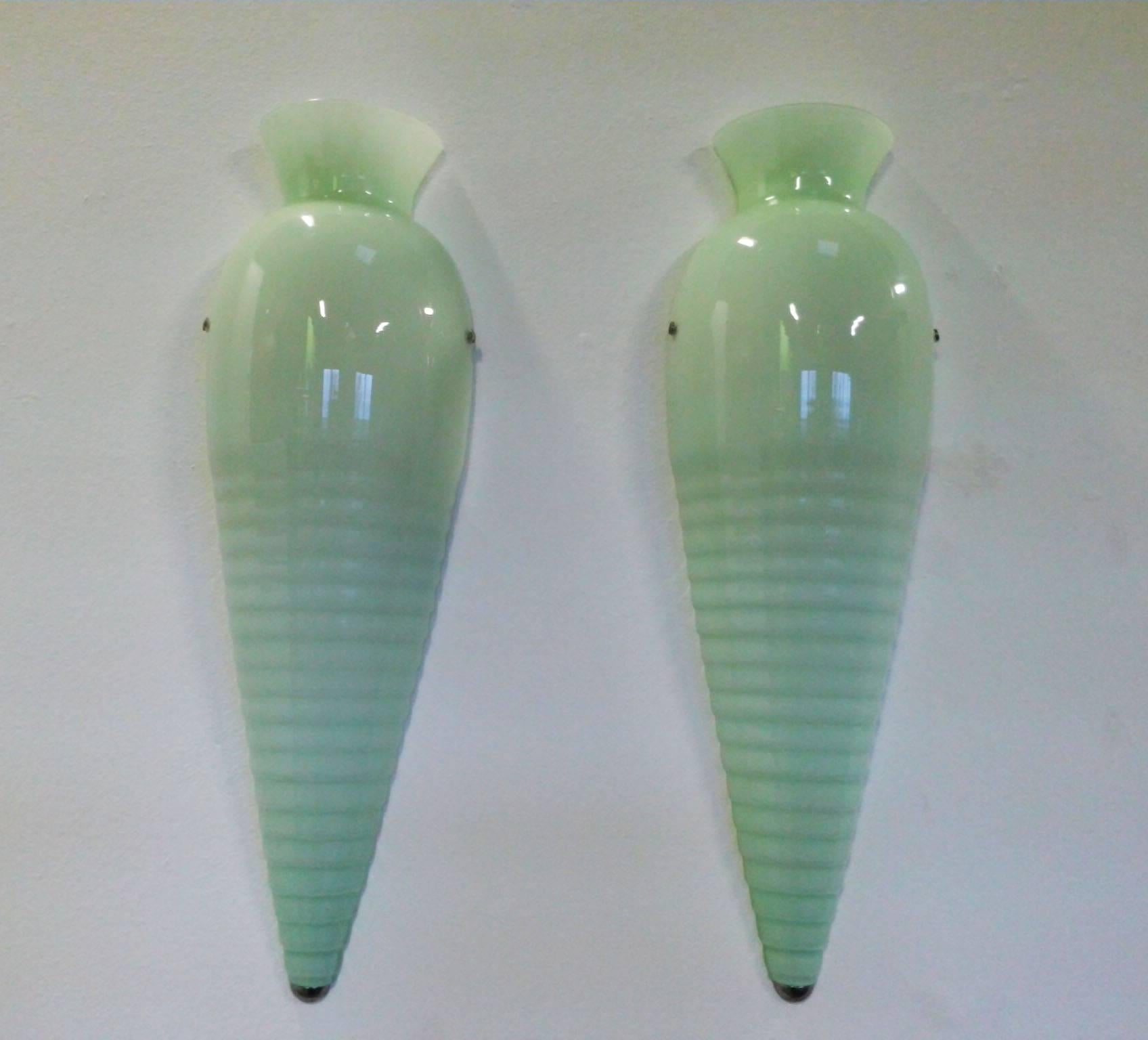 Iron Pair of Wall Sconces by Venini, 1970