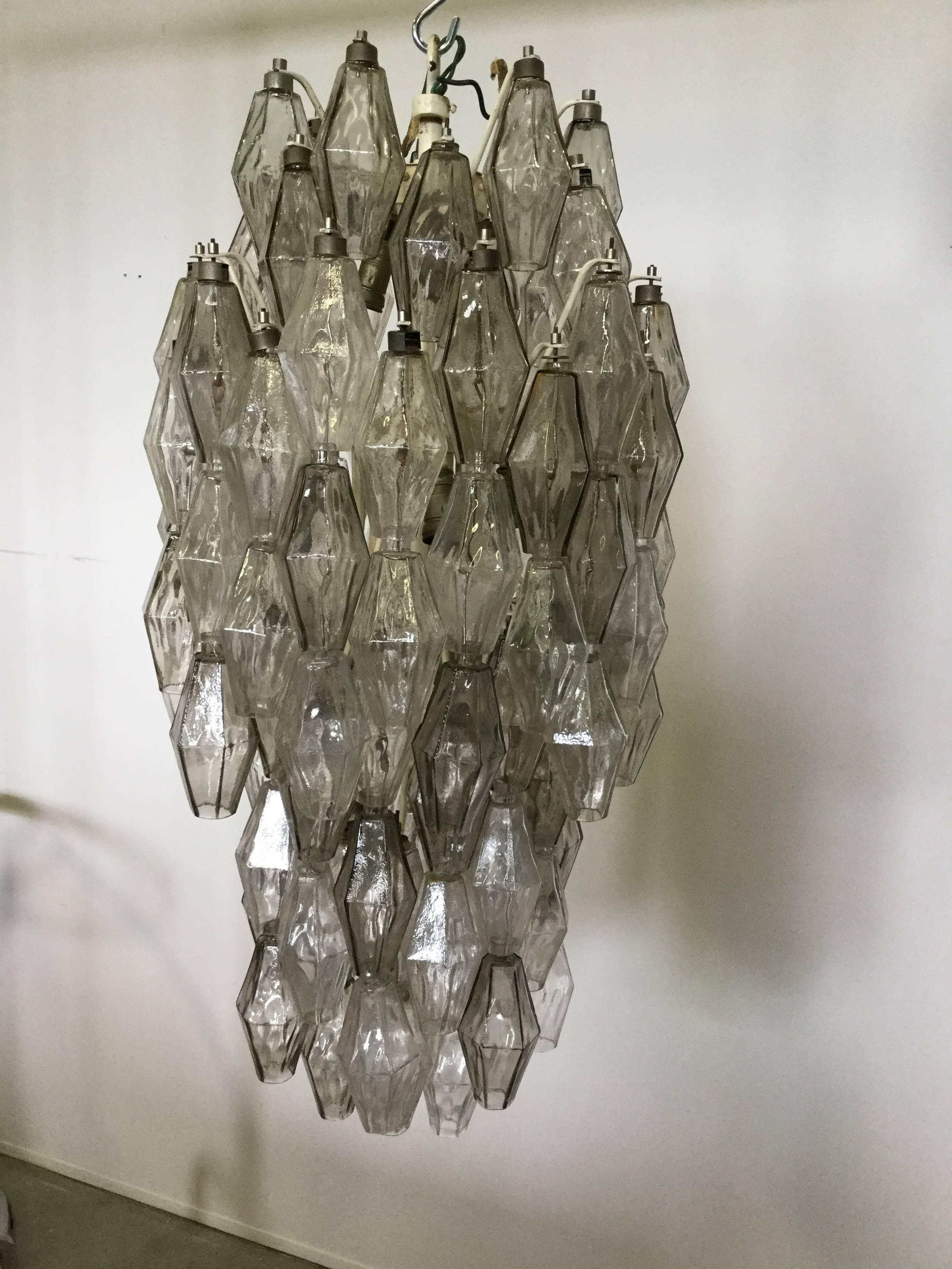 Beveled Polyhedral Chandelier by Carlo Scarpa for Venini For Sale