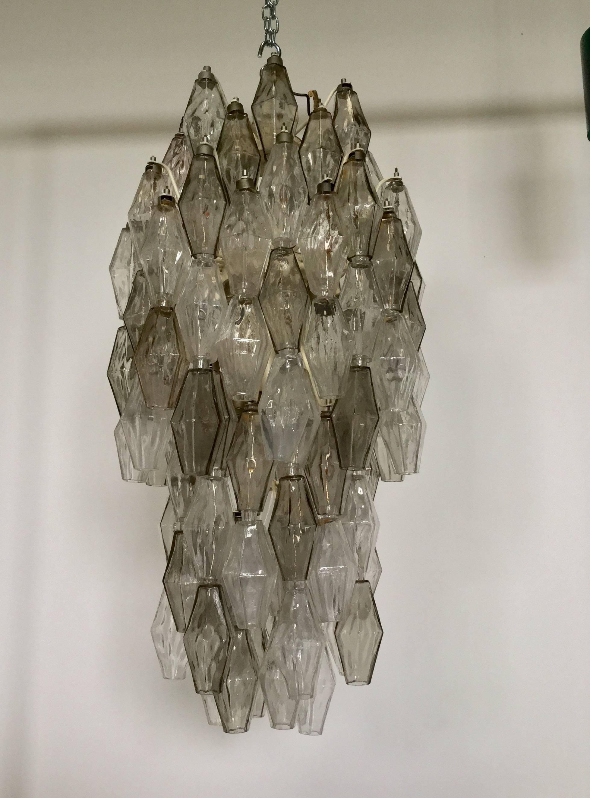 Mid-20th Century Polyhedral Chandelier by Carlo Scarpa for Venini For Sale