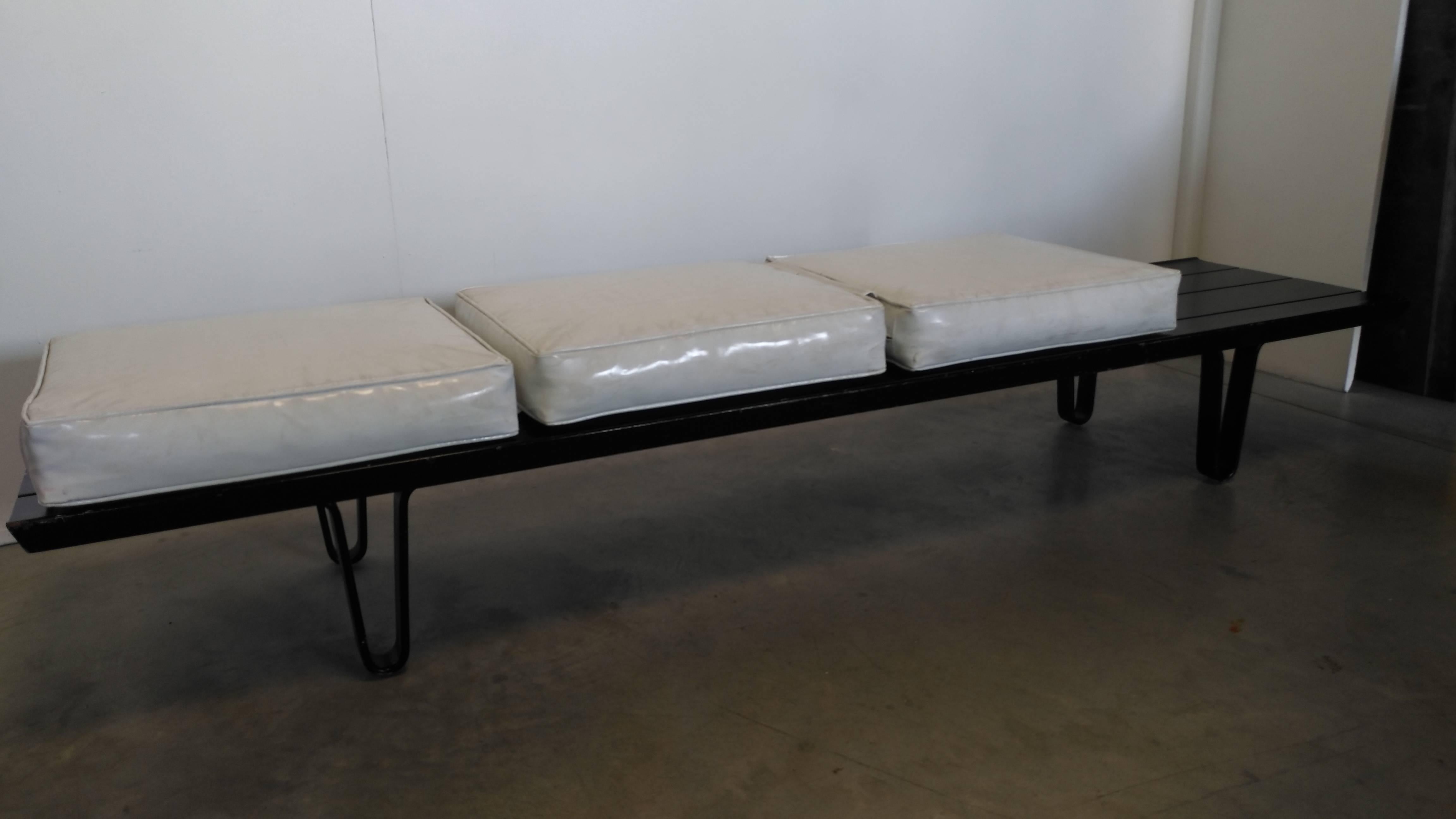 Fabric Edward Wormley for Dunbar Long John Bench For Sale