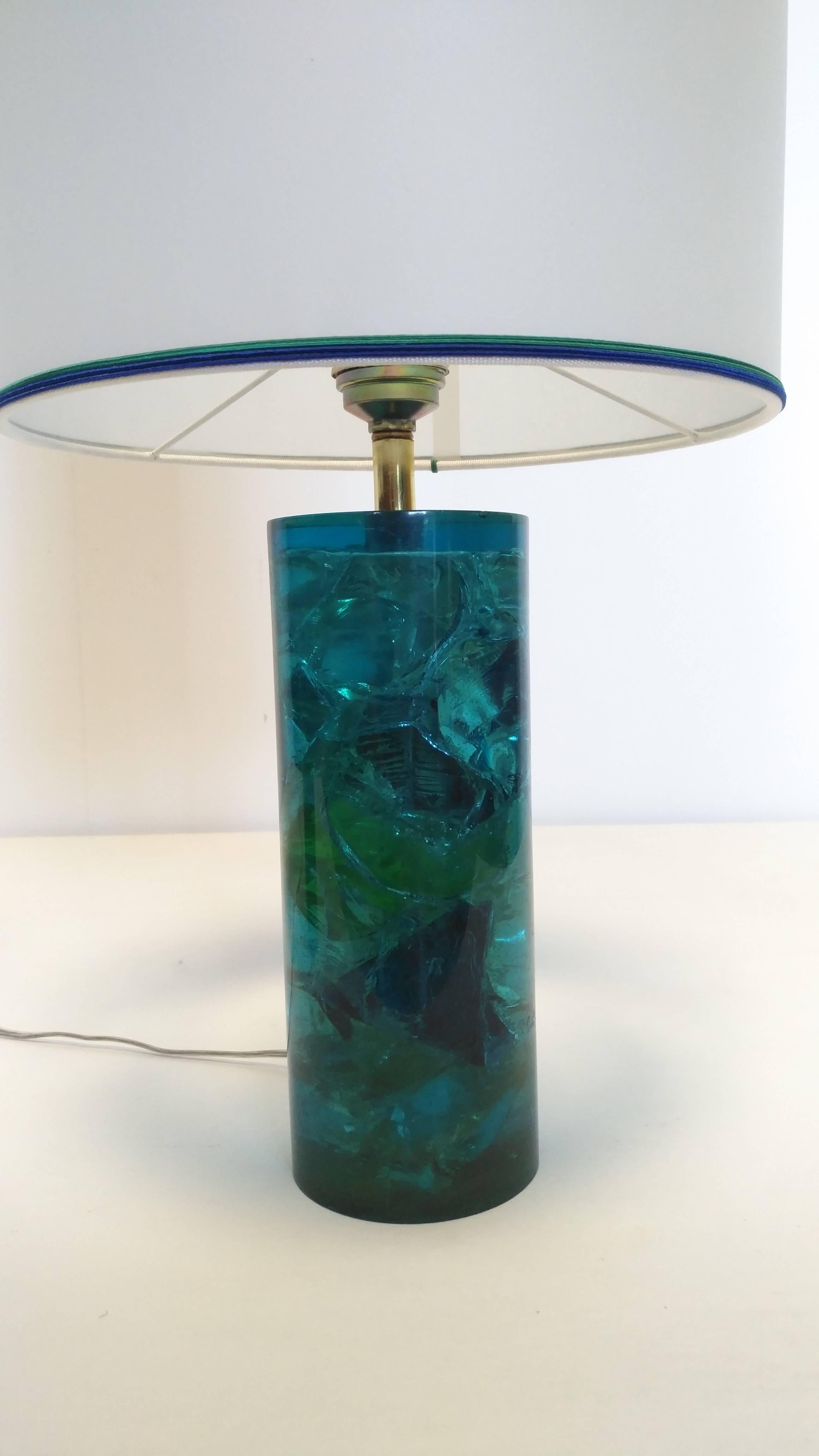 Mid-Century Modern Pair of Table Lamps in Fractal Resin, France, 1970 For Sale