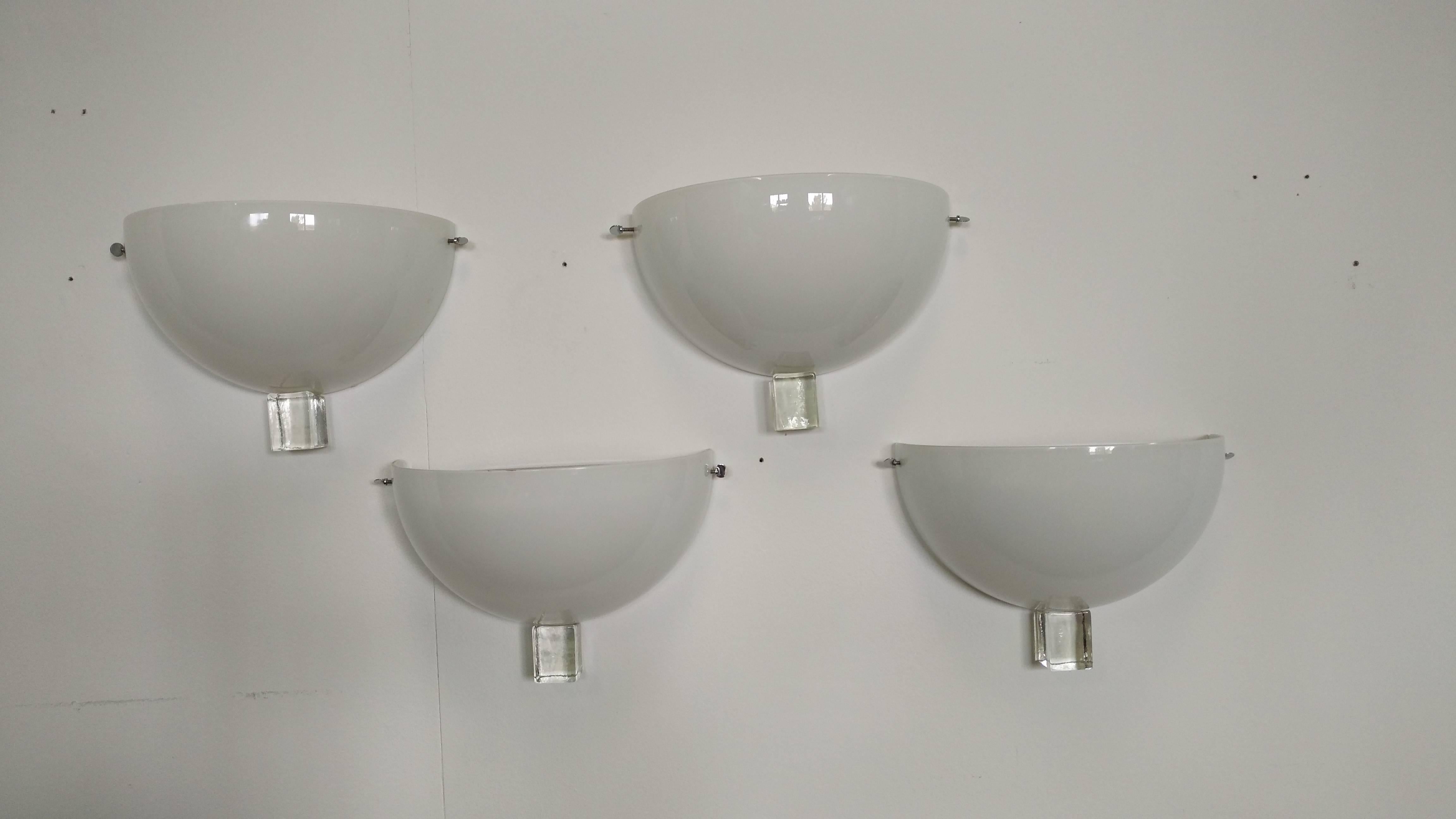 Late 20th Century Set of Four Sconces by Venini For Sale