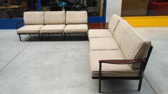 Ivory Wool Modular Sofa P24 by Osvaldo Borsani Tecno, 1960