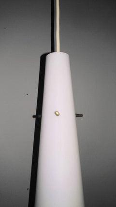 White Opaline Glass Chandelier by Vistosi, 1950