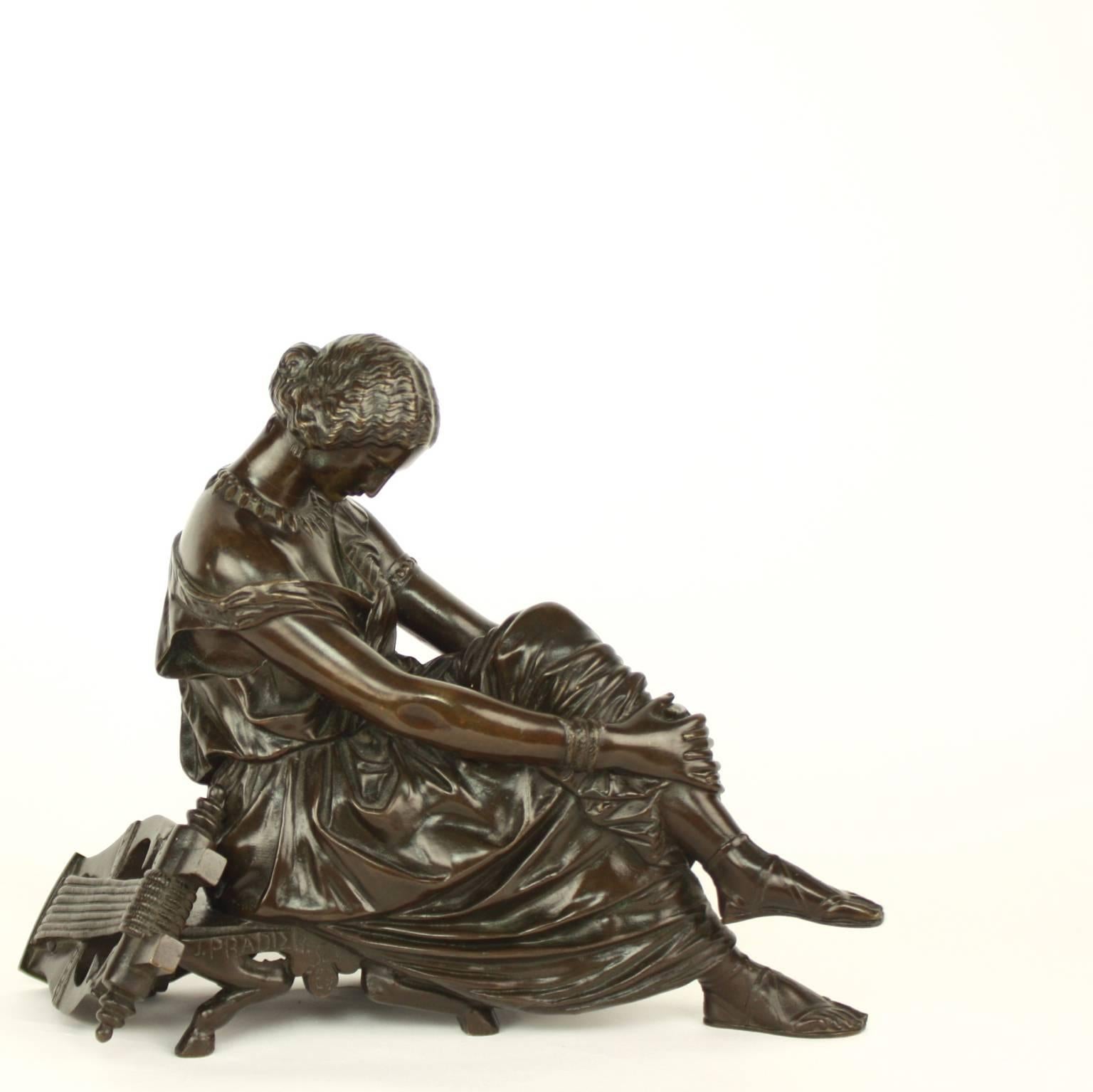 Bronzefigur des Saphirs aus dem 19. Jahrhundert nach James Pradier (1790-1852) (Napoleon III.) im Angebot