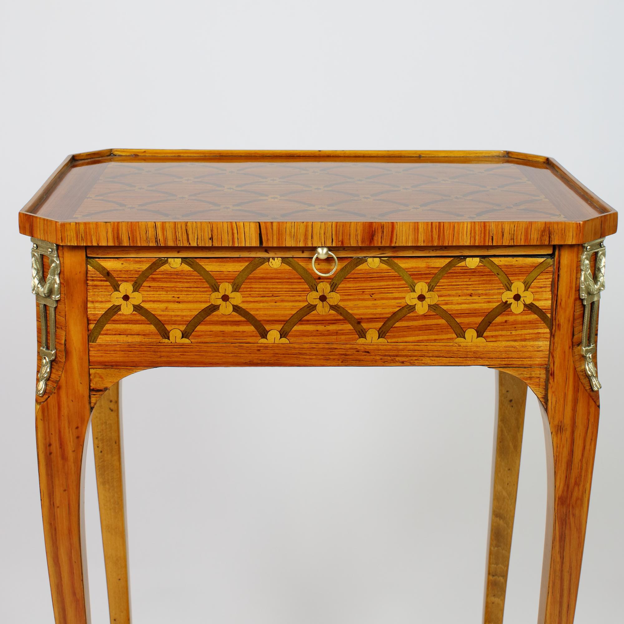 Pair of 19th/20th Century Louis XVI Marquetry Side Tables /Lady's Writing Tables 5