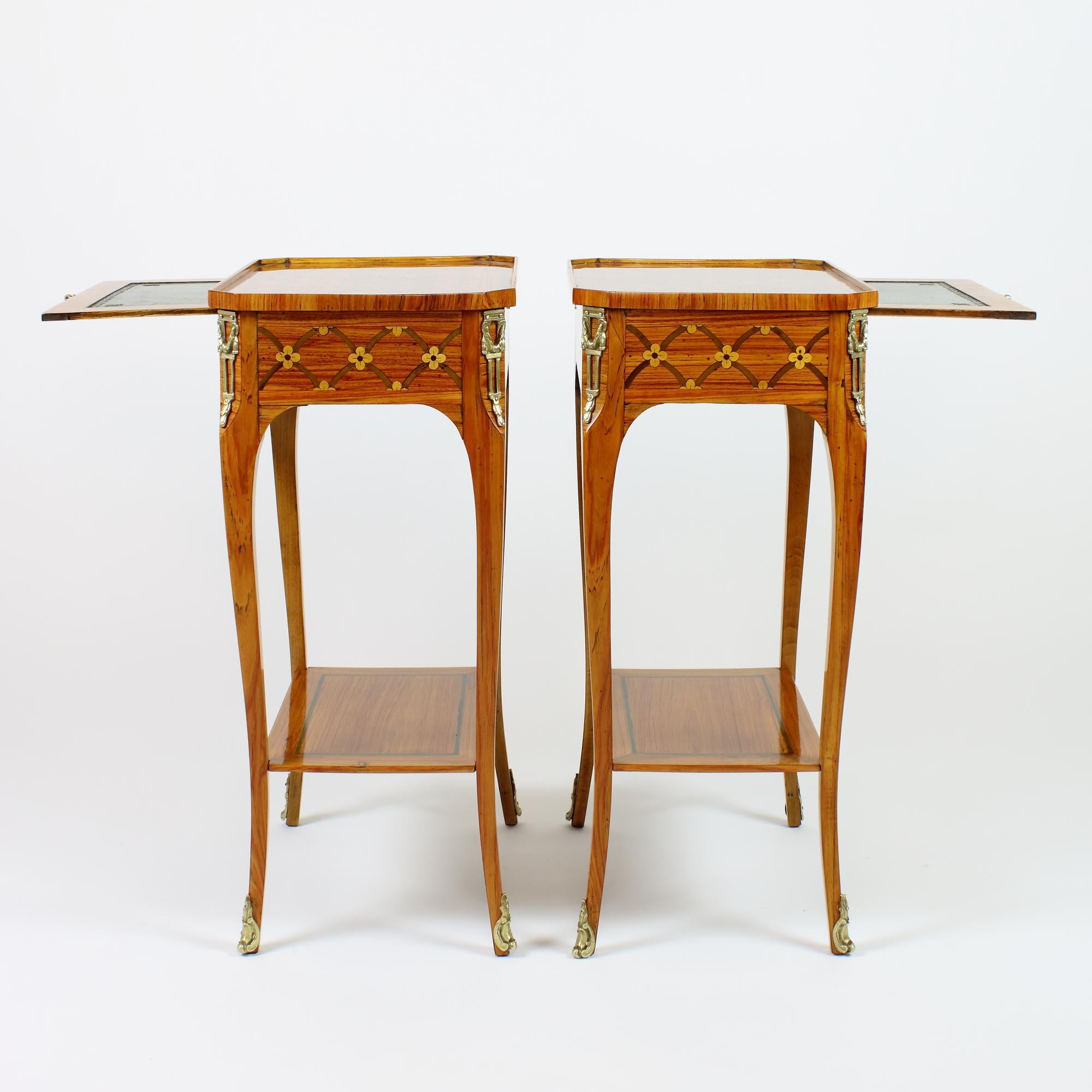 Late 19th Century Pair of 19th/20th Century Louis XVI Marquetry Side Tables /Lady's Writing Tables