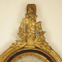 18th Century Louis XVI Giltwood and Painted Barometer