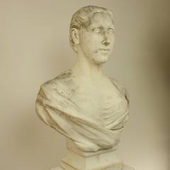 18th or 19th Century White Marble Bust of a Young Woman