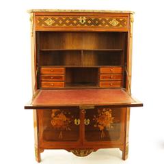 Transition Period Gilt-Bronze and Marquetry Secretaire, Signed G.Dester