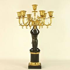 Empire Gilt-Bronze and Patinated Candelabra, circa 1815