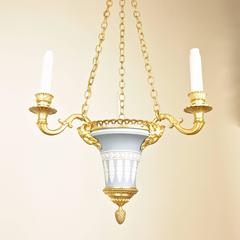 19th Century Gilt Bronze and Wedgewood Jasperware Chandelier