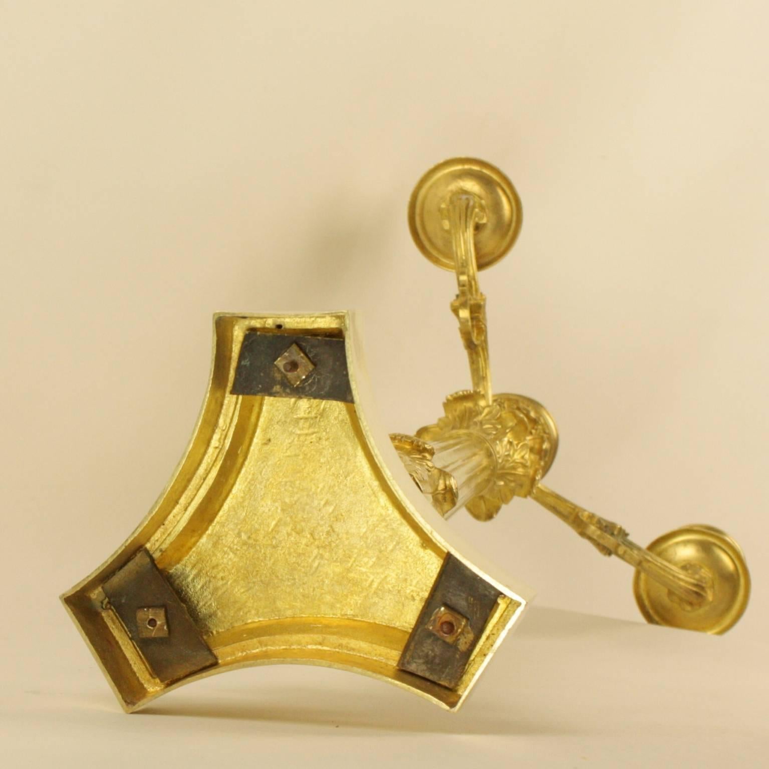 Pair of 19th Century Gilt-Bronze Four-Light Candelabra For Sale 1