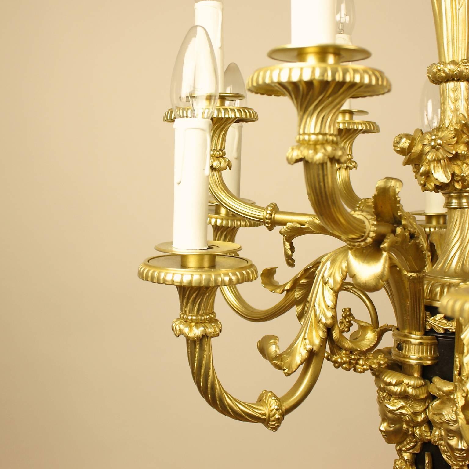 19th Century French Louis XVI Gilt Bronze S.Cloud Chandelier after P.P. Thomire For Sale 2