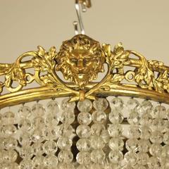 19th century French Gilt Bronze Basket Chandelier, circa 1870