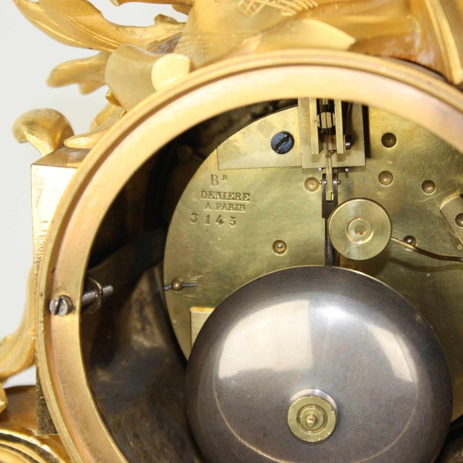 Large Louis XVI Style Ormolu Mantel Clock by J.F. Deniere (1774-1866) 4