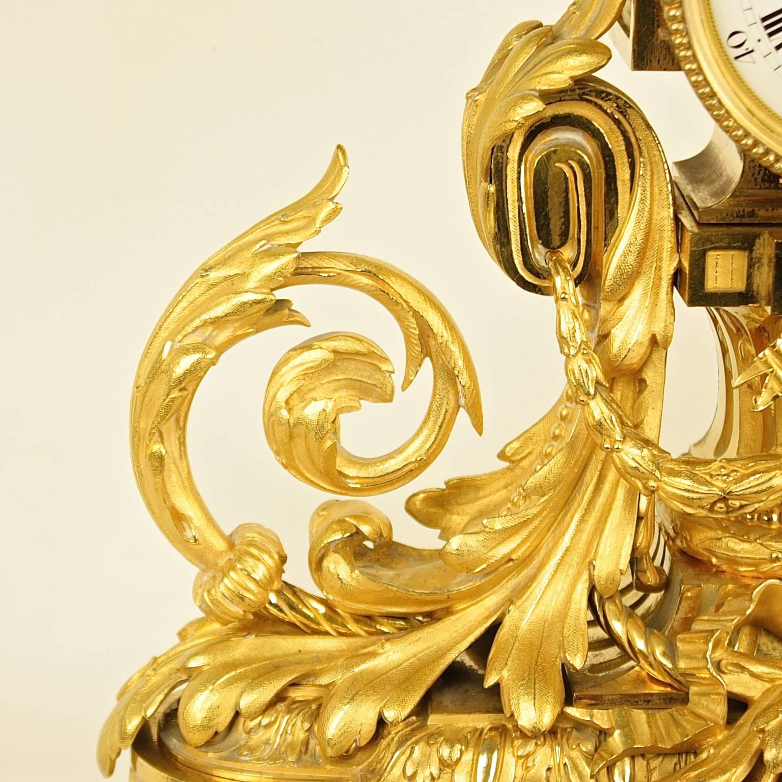 Large Louis XVI Style Ormolu Mantel Clock by J.F. Deniere (1774-1866) 5