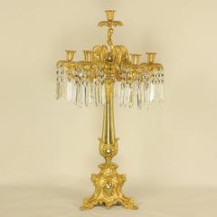 Large Pair of 19th Century English Gilt Bronze Candelabra by Thomas Abbott