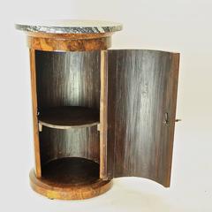French Directoire Circular Walnut Pedestal Cabinet