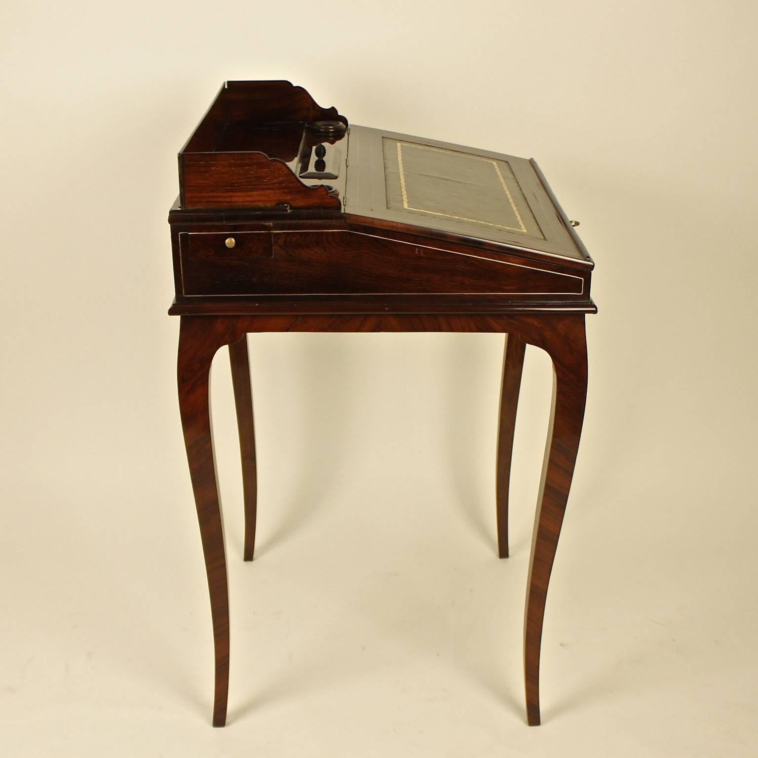 Veneer Small 19th Century Mahogany Bonheur de Jour or Ladie's Desk 